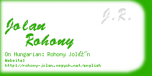 jolan rohony business card